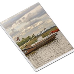 Fishing And Sailboats At Santa Lucia River In Montevideo Large Memo Pads by dflcprints