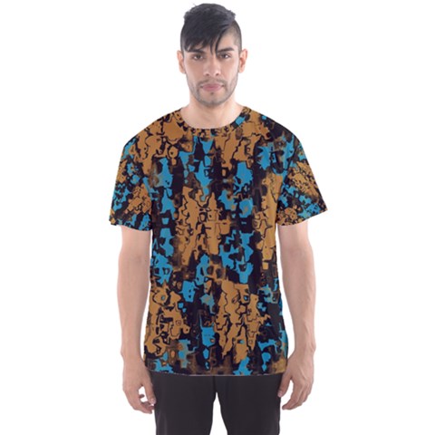 Blue Brown Texture Men s Sport Mesh Tee by LalyLauraFLM