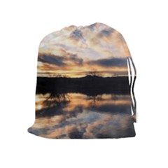 Sun Reflected On Lake Drawstring Pouches (extra Large) by trendistuff