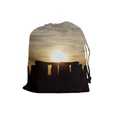 Sunset Stonehenge Drawstring Pouches (large)  by trendistuff