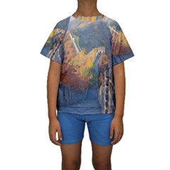 Great Wall Of China 1 Kid s Short Sleeve Swimwear by trendistuff