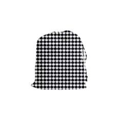 Black And White Scallop Repeat Pattern Drawstring Pouches (small)  by PaperandFrill
