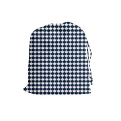 Navy And White Scallop Repeat Pattern Drawstring Pouches (large)  by PaperandFrill