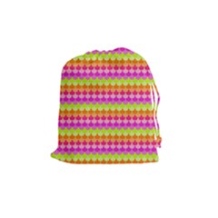 Scallop Pattern Repeat In ‘la’ Bright Colors Drawstring Pouches (medium)  by PaperandFrill