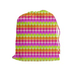Scallop Pattern Repeat In ‘la’ Bright Colors Drawstring Pouches (extra Large) by PaperandFrill
