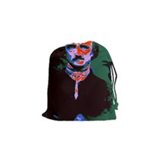 Edgar Allan Poe Pop Art  Drawstring Pouches (small)  by icarusismartdesigns