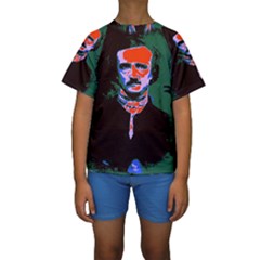 Edgar Allan Poe Pop Art  Kid s Short Sleeve Swimwear by icarusismartdesigns