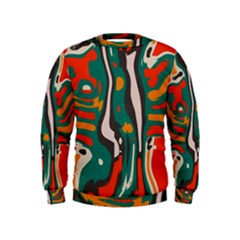 Retro Colors Chaos  Kid s Sweatshirt by LalyLauraFLM