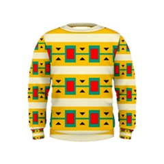 Connected Squares And Triangles  Kid s Sweatshirt by LalyLauraFLM