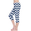 Dark Blue And White Zigzag Capri Leggings  View3