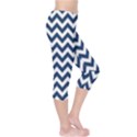 Dark Blue And White Zigzag Capri Leggings  View4