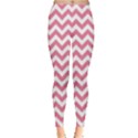 Pink And White Zigzag Leggings  View1