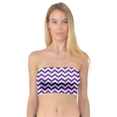 Purple And White Zigzag Pattern Bandeau Top by Zandiepants