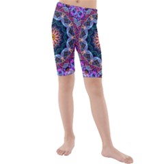 Purple Lotus Kid s Mid Length Swim Shorts by Zandiepants
