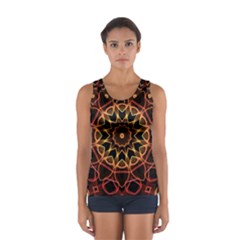 Yellow And Red Mandala Tops by Zandiepants