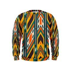 Distorted Shapes In Retro Colors    Kid s Sweatshirt by LalyLauraFLM