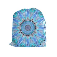 Sapphire Ice Flame, Light Bright Crystal Wheel Drawstring Pouches (extra Large) by DianeClancy