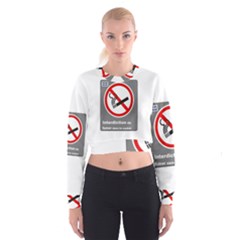 No Smoking  Women s Cropped Sweatshirt by MRTACPANS