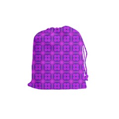 Abstract Dancing Diamonds Purple Violet Drawstring Pouches (medium)  by DianeClancy