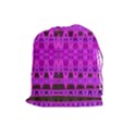 Bright Pink Black Geometric Pattern Drawstring Pouches (Large)  View1