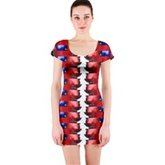 The Patriotic Flag Short Sleeve Bodycon Dress by SugaPlumsEmporium