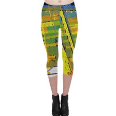 Pretty In Yellow Capri Leggings  by SugaPlumsEmporium