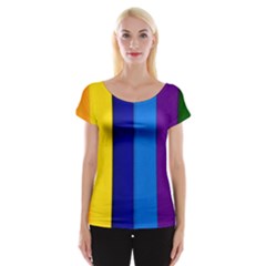 Rainbow Painting On Wood Women s Cap Sleeve Top by StuffOrSomething