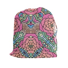 Petals, Carnival, Bold Flower Design Drawstring Pouch (xxl) by Zandiepants