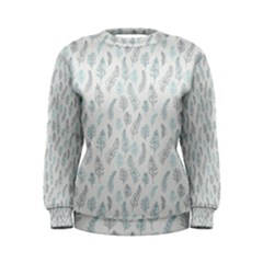 Whimsical Feather Pattern, Dusk Blue Women s Sweatshirt by Zandiepants