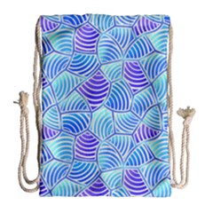 Blue And Purple Glowing Drawstring Bag (large) by FunkyPatterns