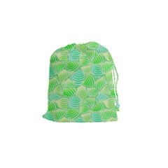 Green Glowing Drawstring Pouches (small)  by FunkyPatterns