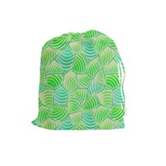 Green Glowing Drawstring Pouches (large)  by FunkyPatterns