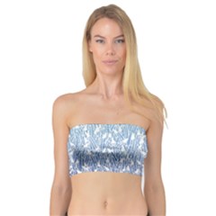 Blue Ombre Feather Pattern, White,  Bandeau Top by Zandiepants