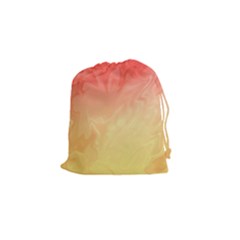 Ombre Orange Yellow Drawstring Pouches (small)  by BrightVibesDesign