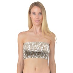 Brown Ombre Feather Pattern, White, Bandeau Top by Zandiepants