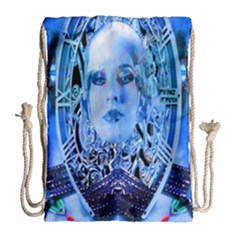 Clockwork Blue Drawstring Bag (large) by icarusismartdesigns