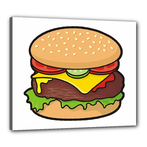 Cheeseburger Canvas 24  X 20  by sifis