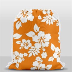 Orange Hawaiian Drawstring Bag (small) by AlohaStore