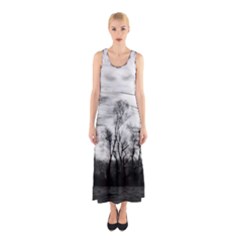 B&w Treescape Sleeveless Maxi Dress by RoseanneJonesPhotography