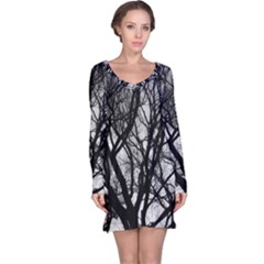 Winter Treescape Long Sleeve Nightdress by RoseanneJonesPhotography
