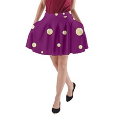 Purple And Yellow Bubbles A-line Pocket Skirt by Valentinaart