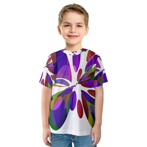 Colorful Abstract Flower Kid s Sport Mesh Tee by Valentinaart