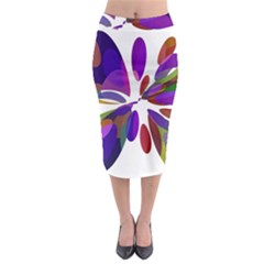Colorful Abstract Flower Midi Pencil Skirt by Valentinaart
