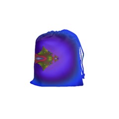 Into The Blue Fractal Drawstring Pouches (small)  by Fractalsandkaleidoscopes