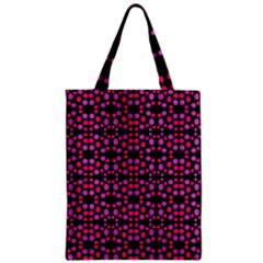 Dots Pattern Pink Zipper Classic Tote Bag by BrightVibesDesign