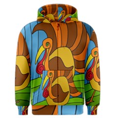 Thanksgiving Turkey  Men s Zipper Hoodie by Valentinaart