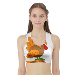 Thanksgiving Turkey - Transparent Sports Bra With Border by Valentinaart