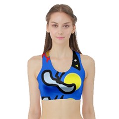 Little Bird Sports Bra With Border by Valentinaart