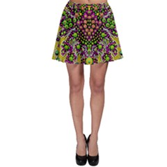 Fantasy Flower Peacock With Some Soul In Popart Skater Skirt by pepitasart