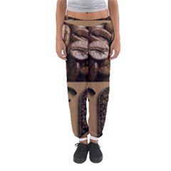 Funny Coffee Beans Brown Typography Women s Jogger Sweatpants by yoursparklingshop